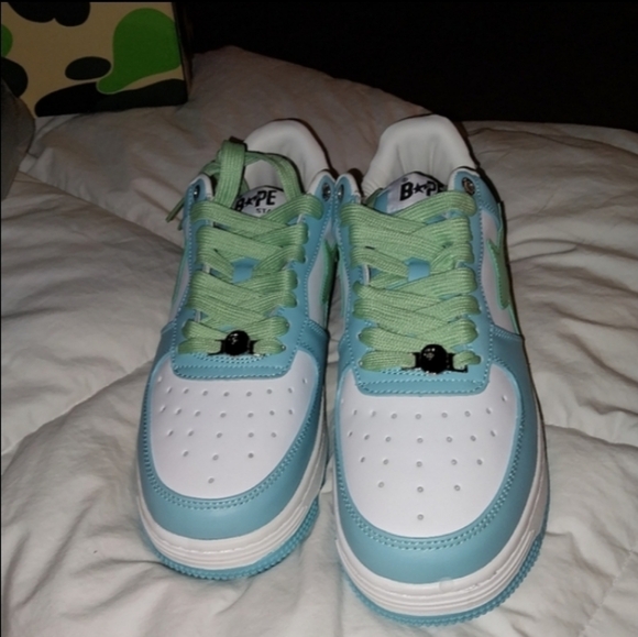NIB BAPESTA Blue/Green/White Shoes - Picture 5 of 16